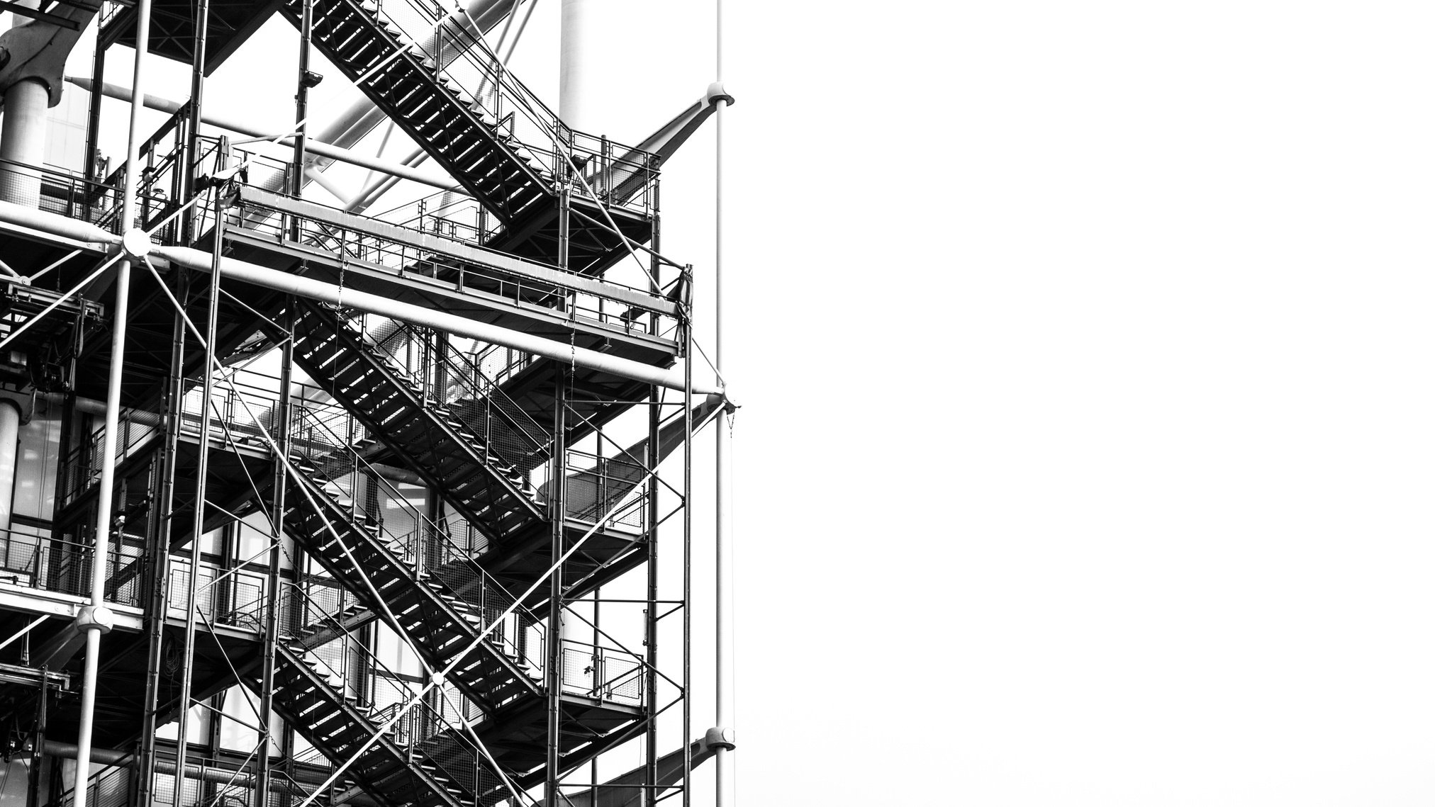 Scaffolding in Grayscale Photo